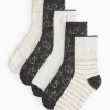 Easter Bunny Print Ankle Socks 5 Pack 4-8
