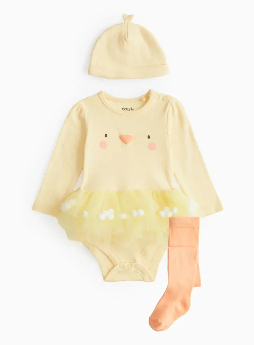 Easter Chick Tutu Bodysuit Set 12-18 months