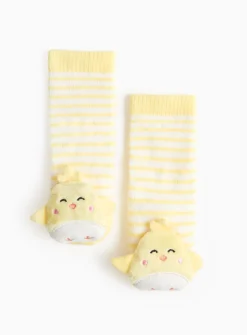 Easter Chick Yellow Rattle Socks 1-6 months