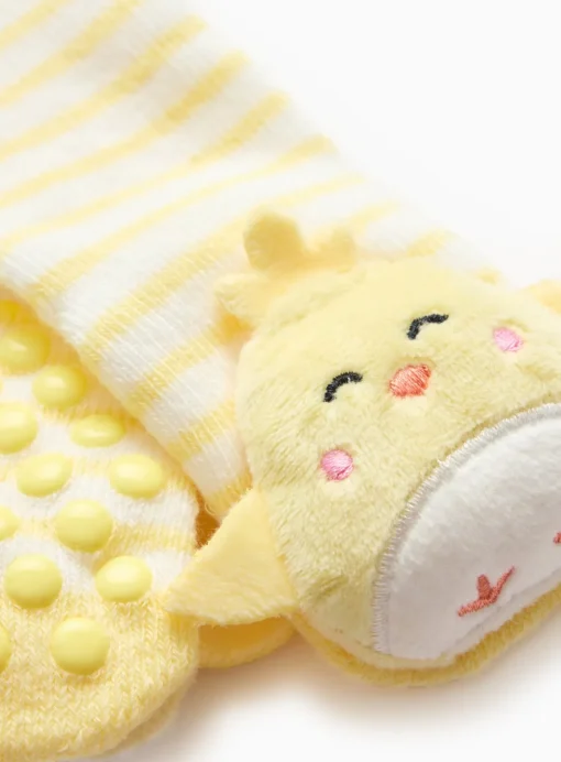 Easter Chick Yellow Rattle Socks 1-6 months