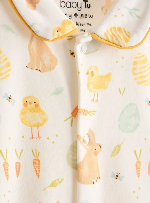 Easter Print Long Sleeve Sleepsuit Up to 3 mths