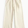 Ecru Wide Leg Denim Jeans 5 years