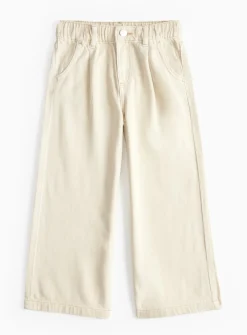 Ecru Wide Leg Denim Jeans 5 years