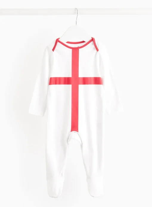 England Flag Long Sleeve Sleepsuit 3-6 months
