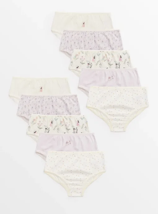 Fairy & Floral Print Briefs 10 Pack 4-5 years