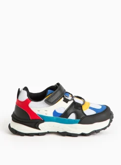 Faux Leather Colour Block Chunky Trainers 12 Infant