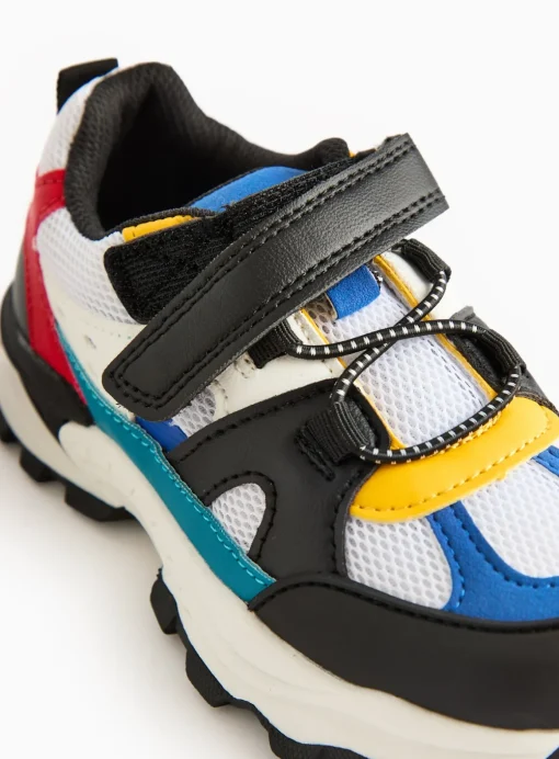Faux Leather Colour Block Chunky Trainers 12 Infant