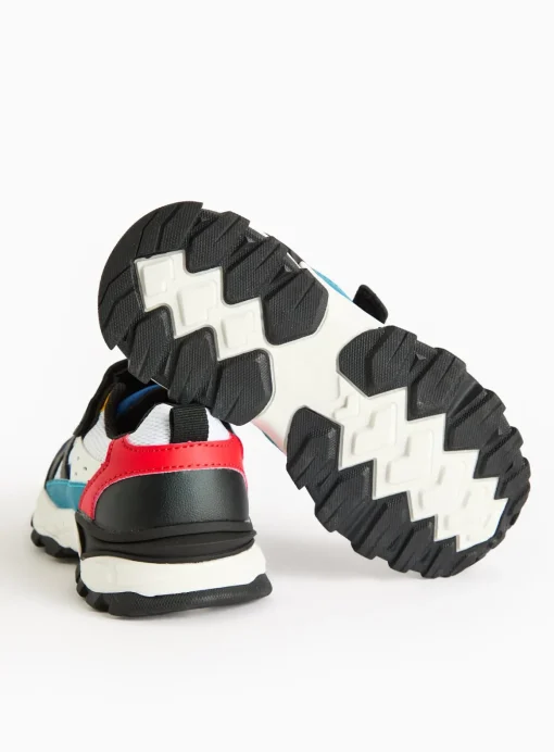 Faux Leather Colour Block Chunky Trainers 12 Infant