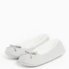 Felt Grey Faux Fur Lined Ballerina Slippers 4