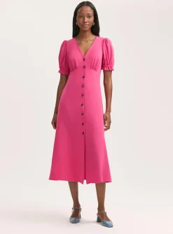 FINERY Alia Dress Fuchsia Pink 16