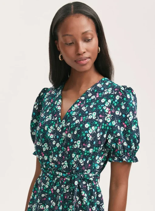 FINERY Everleigh Dress Navy Flowers 18