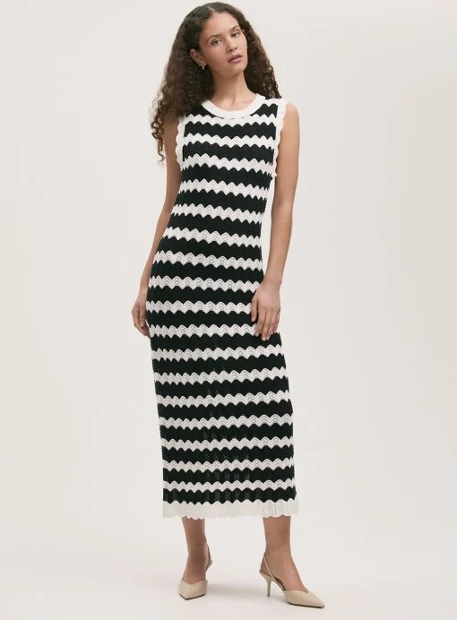 FINERY Gretta Dress Black Stripe 20