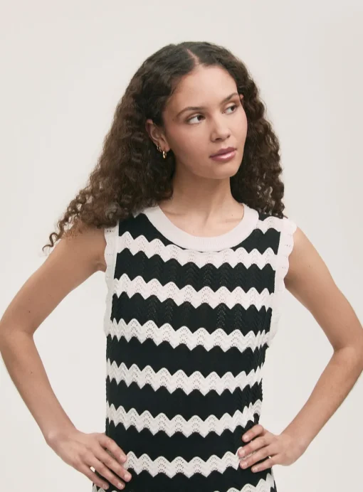 FINERY Gretta Dress Black Stripe 20