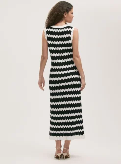 FINERY Gretta Dress Black Stripe 20