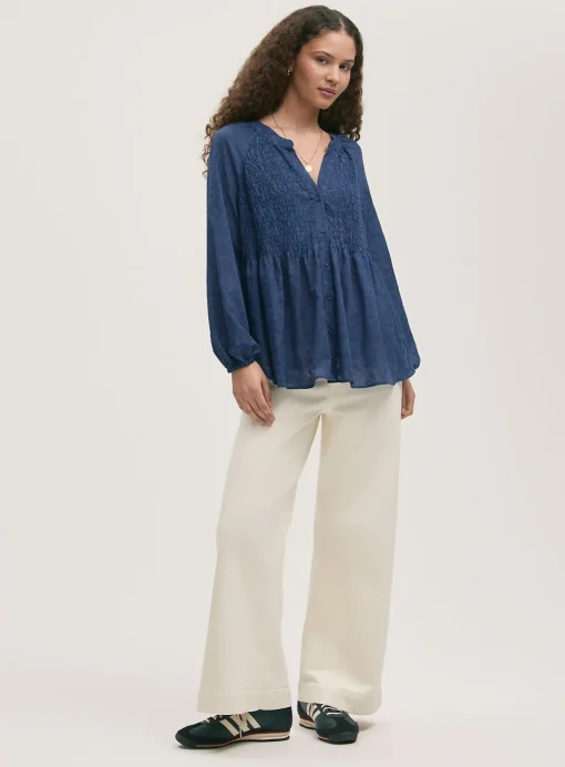 FINERY Martha Blouse Navy 22