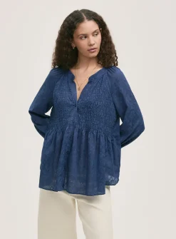 FINERY Martha Blouse Navy 22