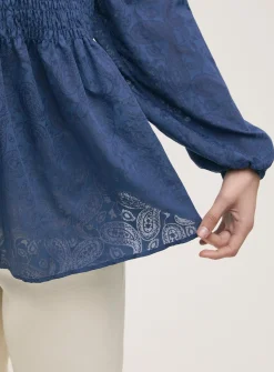 FINERY Martha Blouse Navy 22