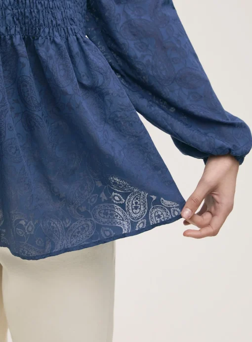 FINERY Martha Blouse Navy 22