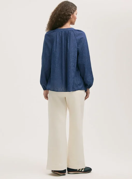 FINERY Martha Blouse Navy 22