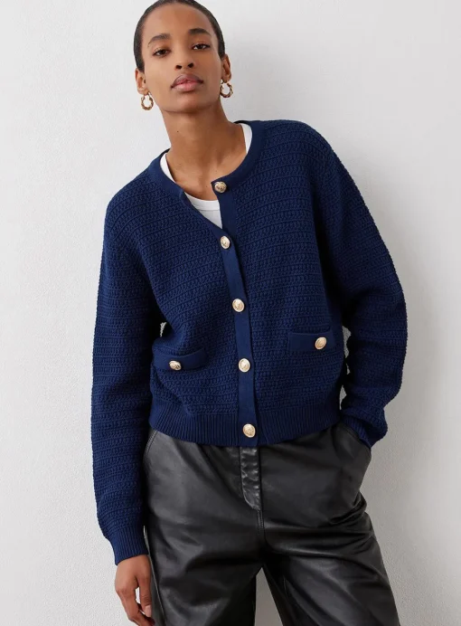 FINERY Saskia Cardigan Navy 14