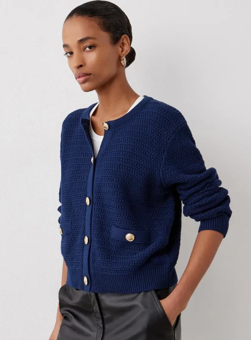 FINERY Saskia Cardigan Navy 14