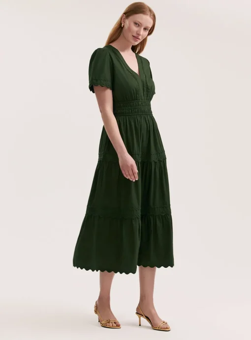 Finery Wren Dress Dark Khaki 20