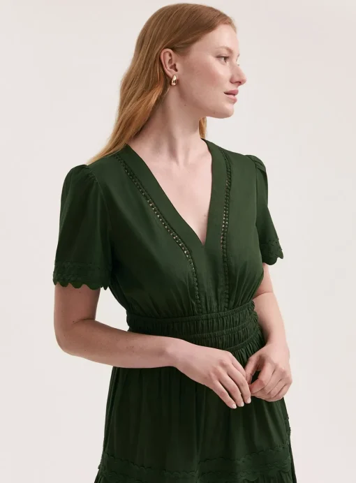 Finery Wren Dress Dark Khaki 20