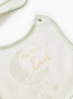 First Eid Slogan Cotton Bib One Size