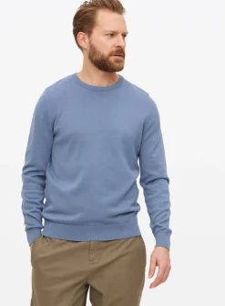 Flint Blue Crew Neck Knitted Jumper L