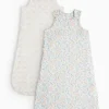 Floral & Bow Print 1.5 Tog Sleeping Bag 2 Pack 18-24 months
