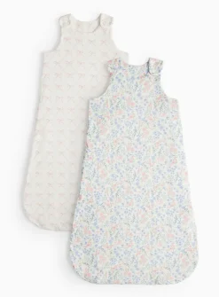 Floral & Bow Print 1.5 Tog Sleeping Bag 2 Pack 18-24 months