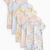 Floral Print Ribbed Rompers 5 Pack 2-3 years