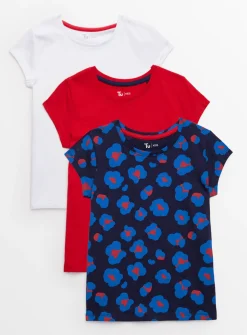 Floral T-Shirts 3 Pack 4 years