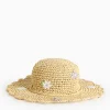 Flower Detail Straw Sun Hat 6-9 years