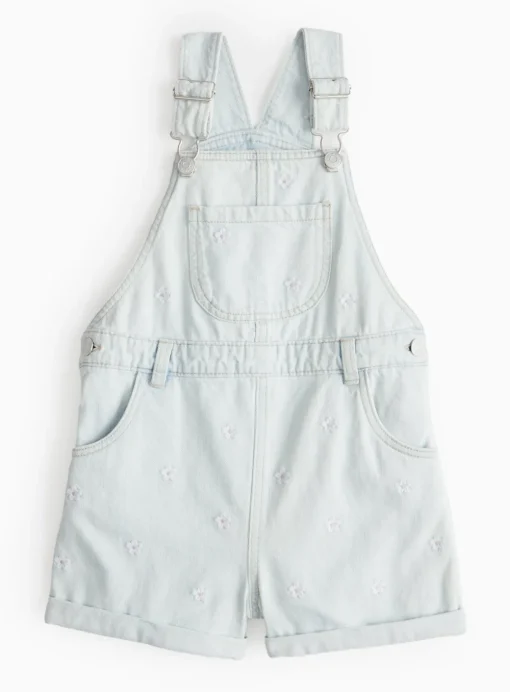 Flower Embroidered Denim Bib Dungarees 5 years