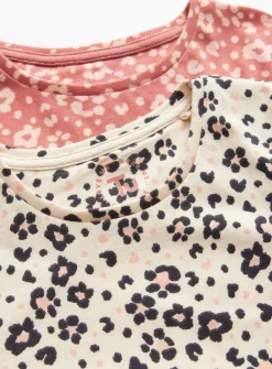 Flower Print Short Sleeve Jersey Dress 2 Pack 5 years