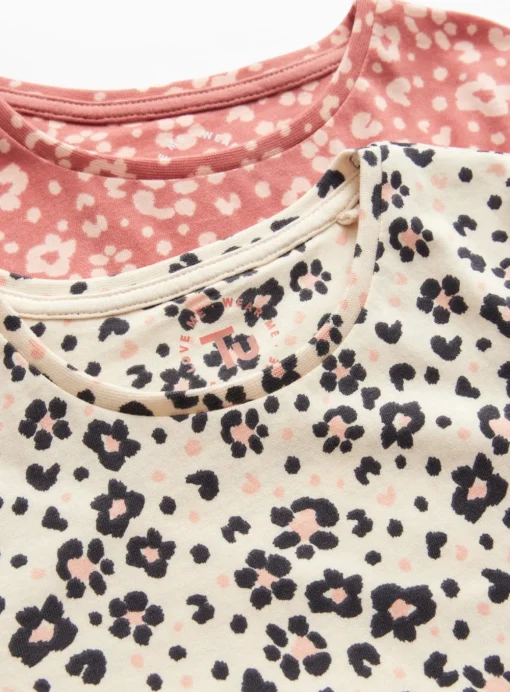 Flower Print Short Sleeve Jersey Dress 2 Pack 5 years