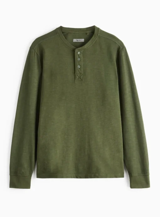 Forest Green Long Sleeve Henley T-Shirt XXL
