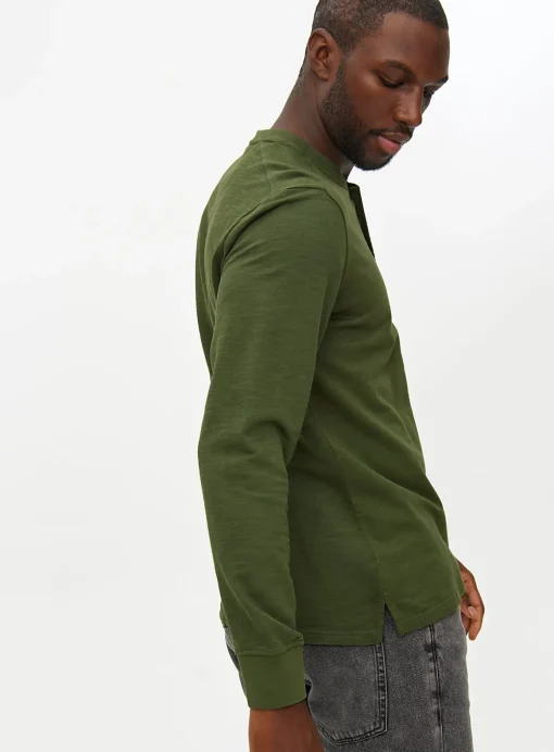 Forest Green Long Sleeve Henley T-Shirt XXL