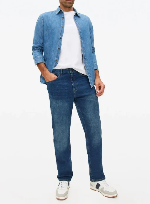 Free Fit Dark Denim Straight Leg Jeans 44R