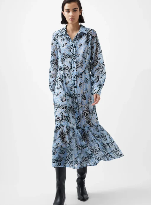 FRENCH CONNECTION Dia Devore Maxi Dress XL