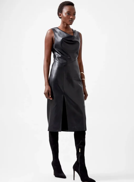 FRENCH CONNECTION Elettra Pu Cowl Neck Sleeveless Dress 6