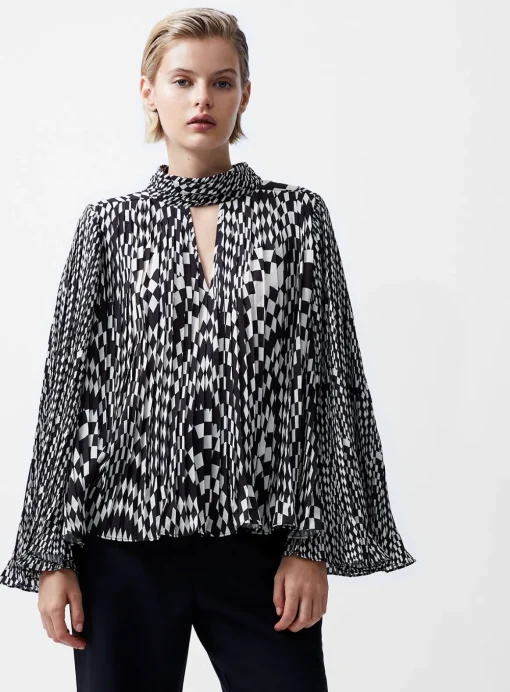 FRENCH CONNECTION Fern Arie Pleated Ella Top XS