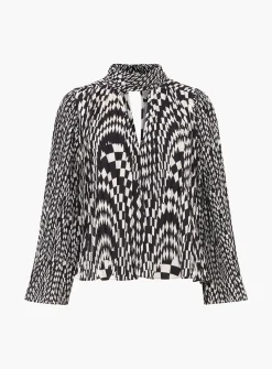 FRENCH CONNECTION Fern Arie Pleated Ella Top XS