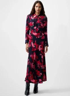 FRENCH CONNECTION Foliage Chiara Tie Knot Neck Dress 10