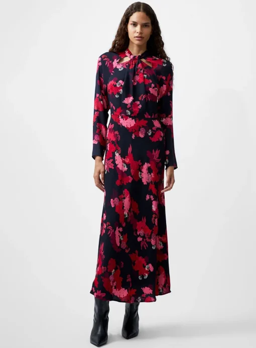 FRENCH CONNECTION Foliage Chiara Tie Knot Neck Dress 10