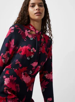 FRENCH CONNECTION Foliage Chiara Tie Knot Neck Dress 10