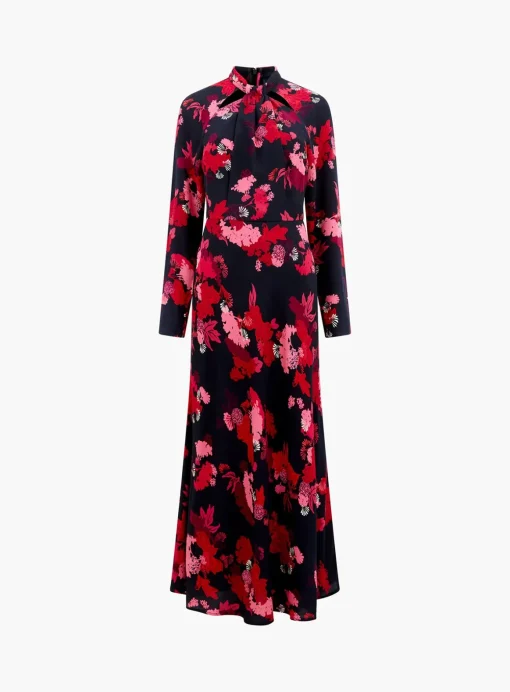 FRENCH CONNECTION Foliage Chiara Tie Knot Neck Dress 10