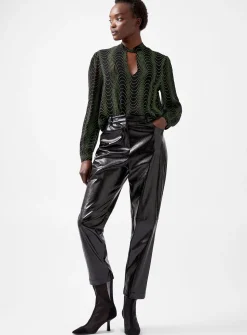 FRENCH CONNECTION Grace Alohi Lurex Long Sleeve Blouse XS