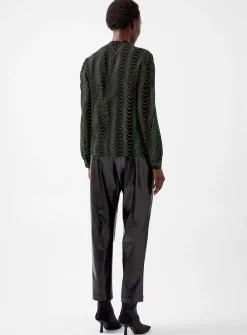 FRENCH CONNECTION Grace Alohi Lurex Long Sleeve Blouse XS